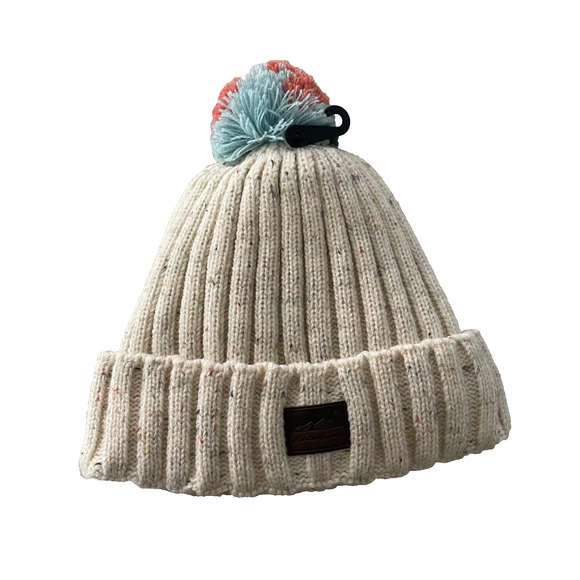Eddie Bauer Tan Speckled Foldover Knit Beanie w/Inner Fleece Band - Picture 1 of 6